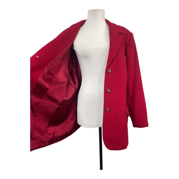 L.L. Bean Women's Plus Size 20W Wool Cashmere Blend Suit Blazer Jacket Red Lined - Picture 5 of 7